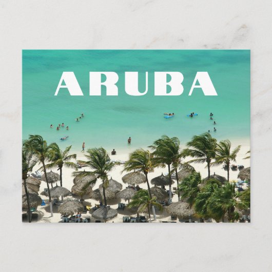 アルバカ​​リブ海島のビーチシーン ポストカード (正面)