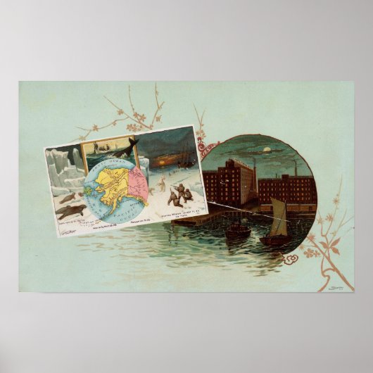 アルバックル図解入りの、写真付きのズ地図 ポスター (正面)