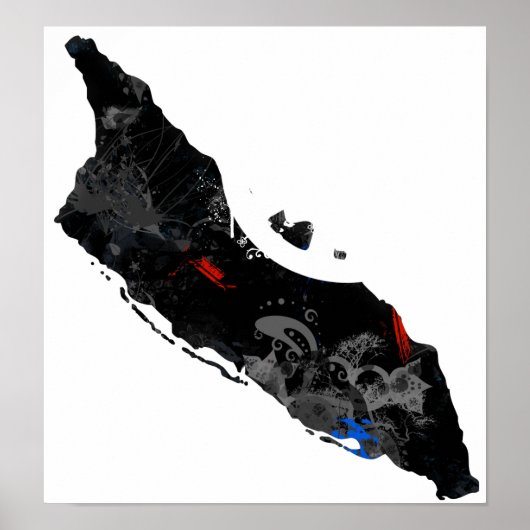 アルバトレンディー平和サインとアルバンの地図 ポスター (正面)