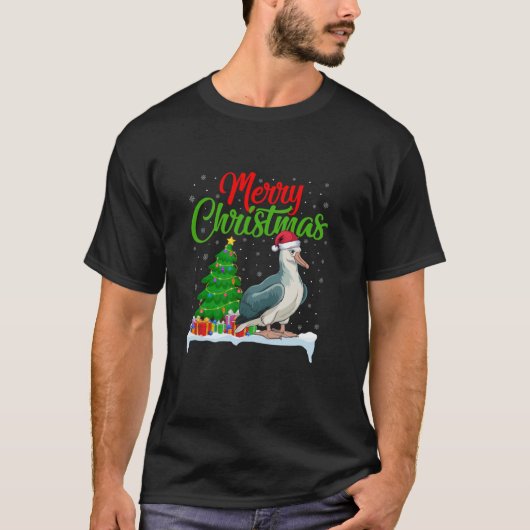 アルバトロスクリスマスツリーライトおもしろいクリスマスアルバトロ Tシャツ (正面)