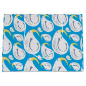 アルバトロスホワイト、ブルー、イエロー、グレー、 ラージペーパーバッグ (正面)