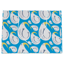 アルバトロスホワイト、ブルー、イエロー、グレー、 ラージペーパーバッグ