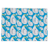 アルバトロスホワイト、ブルー、イエロー、グレー、 ラージペーパーバッグ (裏面)