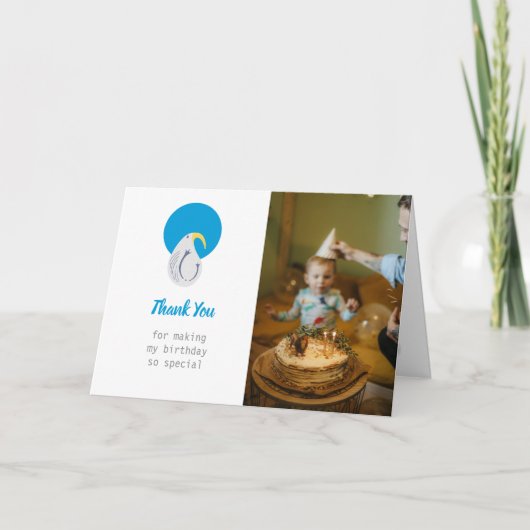 アルバトロス ブルー&ホワイト パーティー サンキューカード (正面)