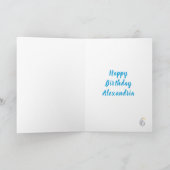 アルバトロス ブルー&ホワイト 誕生日 カード (内部)