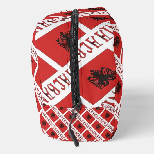 アルバニアおよびアルバニア国旗のタイル赤の個人用設定 ドップキット (右)