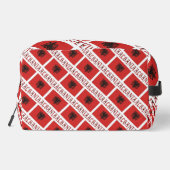 アルバニアおよびアルバニア国旗のタイル赤の個人用設定 ドップキット (裏面)