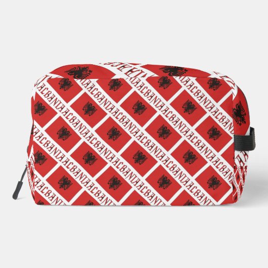 アルバニアおよびアルバニア国旗のタイル赤の個人用設定 ドップキット (裏面)