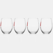 アルバニアおよびアルバニア国旗の赤個人用設定 ステムなしワイングラス (左)