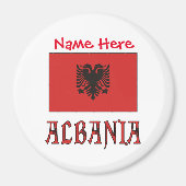 アルバニアおよびアルバニア国旗の赤個人用設定 マグネット (正面)