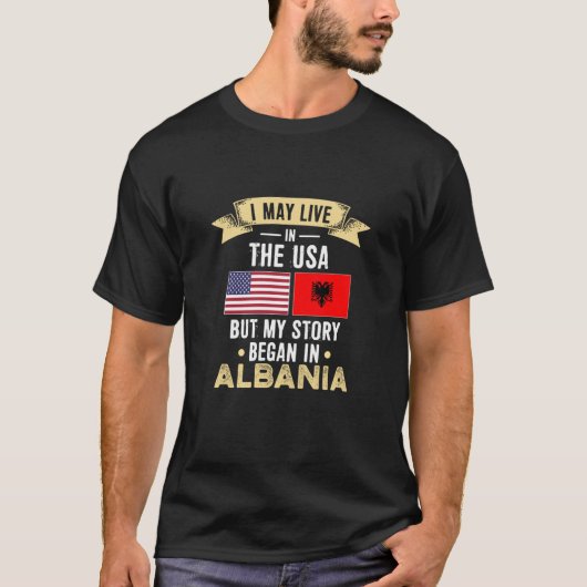 アルバニアで話が始まった Tシャツ (正面)