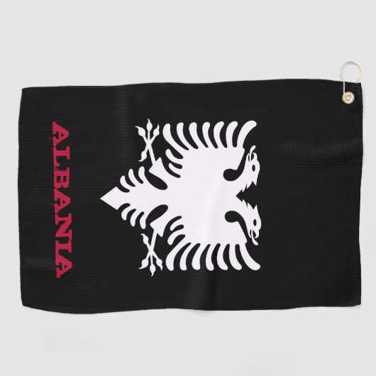 アルバニアとアルバニアの紋章 ゴルフタオル (横)