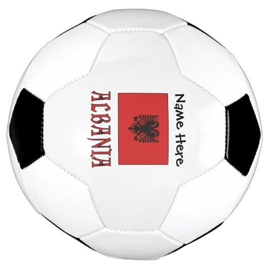 アルバニアとアルバニア国旗とあなたのお名前 サッカーボール (回転)