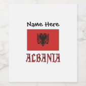 アルバニアとアルバニア国旗とあなたのお名前 ワインラベル (シングルラベル)
