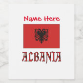 アルバニアとアルバニア国旗 赤 カスタマイズ ワインラベル (シングルラベル)