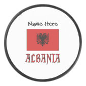 アルバニアとアルバニア国旗Hockey Pu アイスホッケーパック (正面)