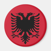アルバニアのイーグル国旗の黒と赤い冷蔵庫用マグネット マグネット (正面)