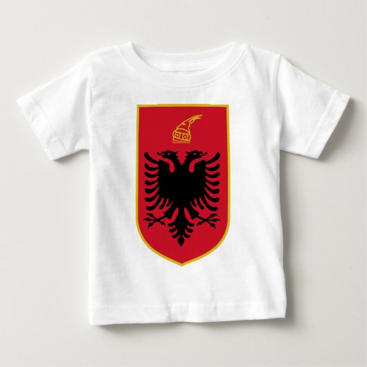 アルバニアのエンブレム ベビーTシャツ (正面)