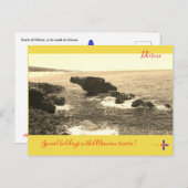 アルバニアのリビエラのdhermiビーチの素晴らしい景色 シーズンポストカード (正面/裏面)