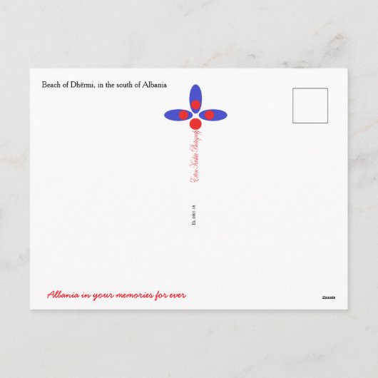 アルバニアのリビエラのdhermiビーチの素晴らしい景色 シーズンポストカード (裏面)