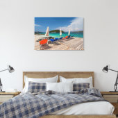 アルバニアのリビエラ、クサミル、町のビーチフロント キャンバスプリント (インサイチュ (寝室))