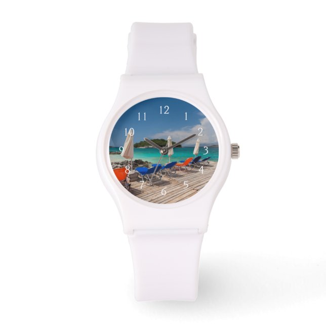 アルバニアのリビエラ、クサミル、町のビーチフロント 腕時計 (正面)