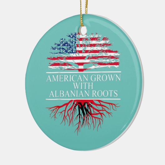 アルバニアのルーツアメリカ国旗 セラミックオーナメント (左)