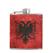 アルバニアのヴィンテージの老化させ、傷付けられた旗 フラスク (正面)