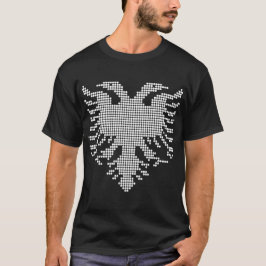 アルバニアの双頭の鷲ドットワークエンブレム Tシャツ