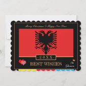 アルバニアの国旗とおめでとう新年/お最高のめでとうアルバニア シーズンカード (正面)