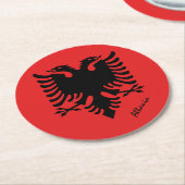 アルバニアの国旗 & アルバニアの結婚式、パーティー/スポーツ ラウンドペーパーコースター (アングル)