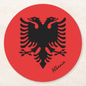 アルバニアの国旗 & アルバニアの結婚式、パーティー/スポーツ ラウンドペーパーコースター (正面)