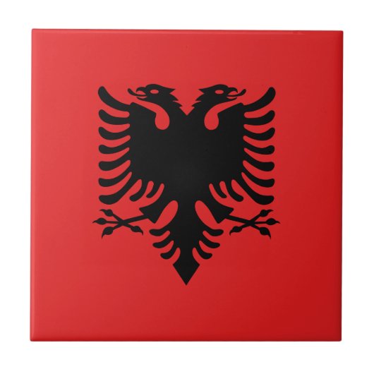 アルバニアの国旗 タイル (正面)