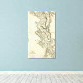 アルバニアの地図 キャンバスプリント (インサイチュ (ウッドフロア))