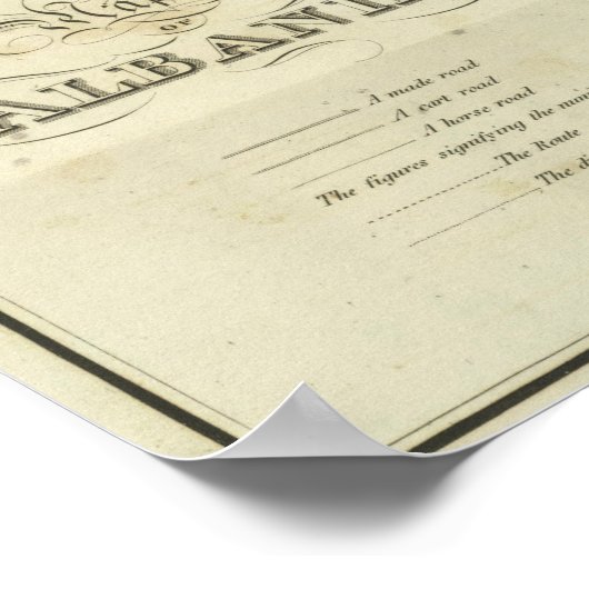 アルバニアの地図 ポスター (角)