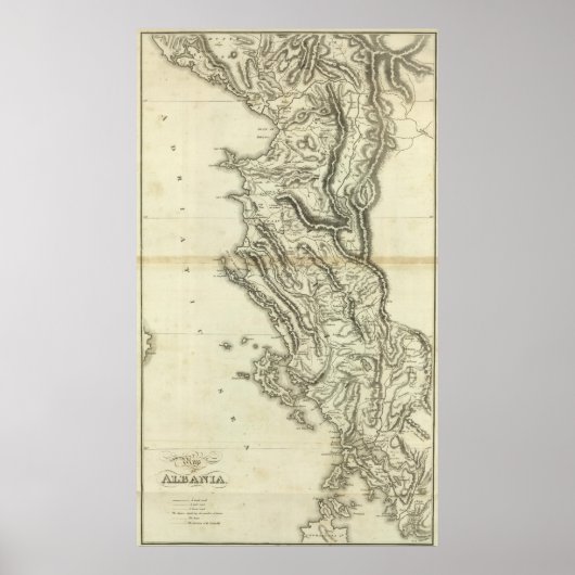 アルバニアの地図 ポスター (正面)