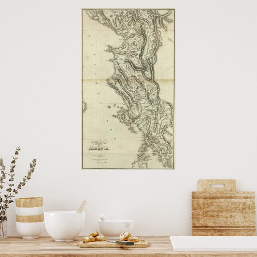アルバニアの地図 ポスター (キッチン)
