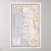 アルバニアの地図(1962)ヴィンテージアルバニアアトラス ポスター (正面)