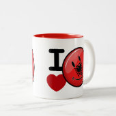 アルバニアの微笑の旗からの愛 ツートーンマグカップ (正面右)