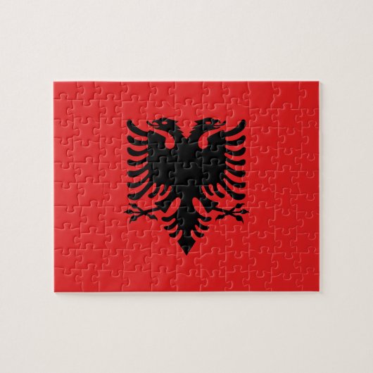 アルバニアの愛国的な旗 ジグソーパズル (横)