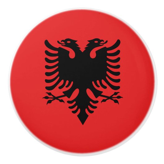アルバニアの愛国的な旗 セラミックノブ (正面)