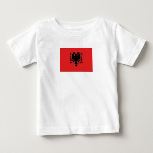 アルバニアの愛国的な旗 ベビーTシャツ (正面)