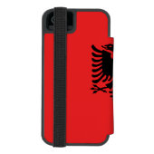 アルバニアの愛国的な旗 INCIPIO iPhoneウォレットケース (フォリオ裏面)