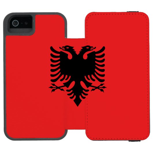 アルバニアの愛国的な旗 INCIPIO iPhoneウォレットケース (フォリオ Open)