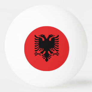 アルバニアの旗が付いているピンポン球 卓球ボール
