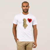 アルバニアの旗のハートおよび地図のTシャツ Tシャツ (正面フル)