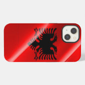 アルバニアの旗を振っている - iPhoneケース (裏面横)