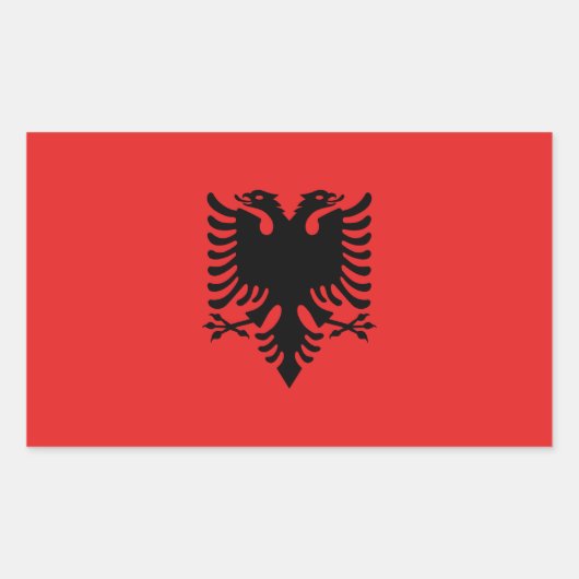 アルバニアの旗 長方形シール (正面)