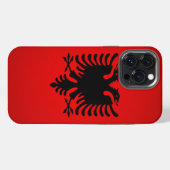 アルバニアの旗 iPhoneケース (裏面横)