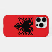 アルバニアの旗 iPhoneケース (裏面横)